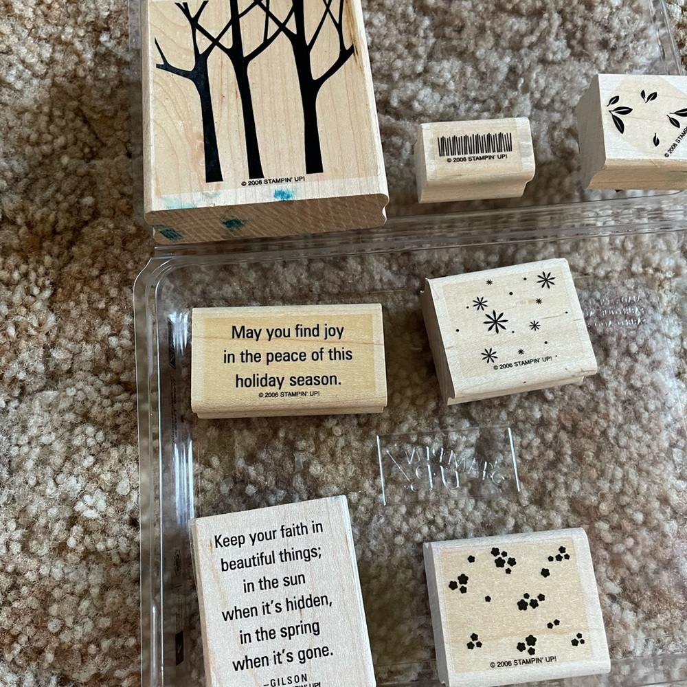 Stampin up! Two step stampin “trees three” set of 7.